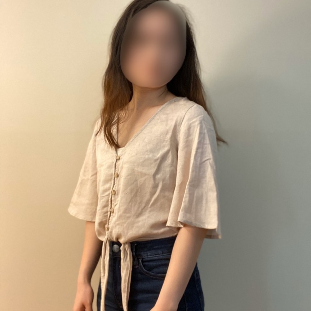 Crop tie shirt size s